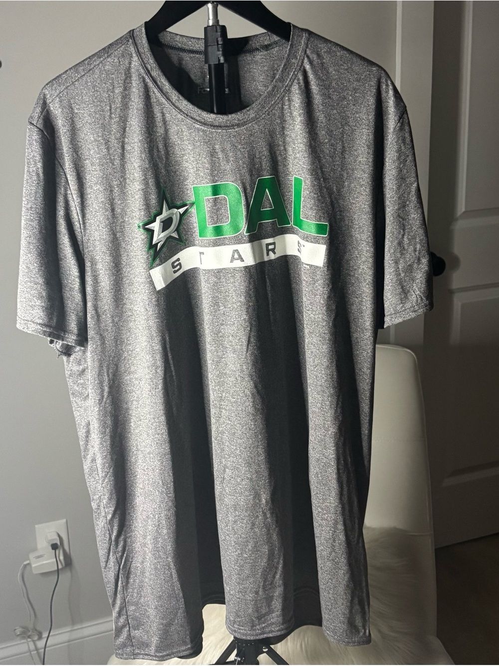 Fanatics Gray Dallas Stars Graphic Tee with Green Logo